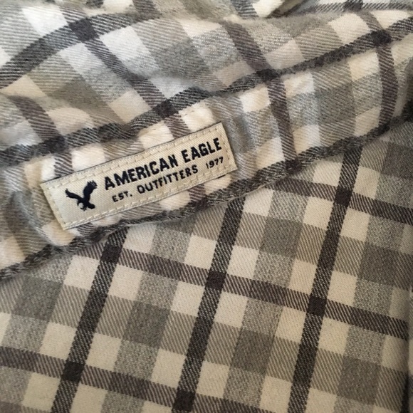 AEO Seriously Soft Gary Plaid Button-Down Shirt-XS - Picture 3 of 7